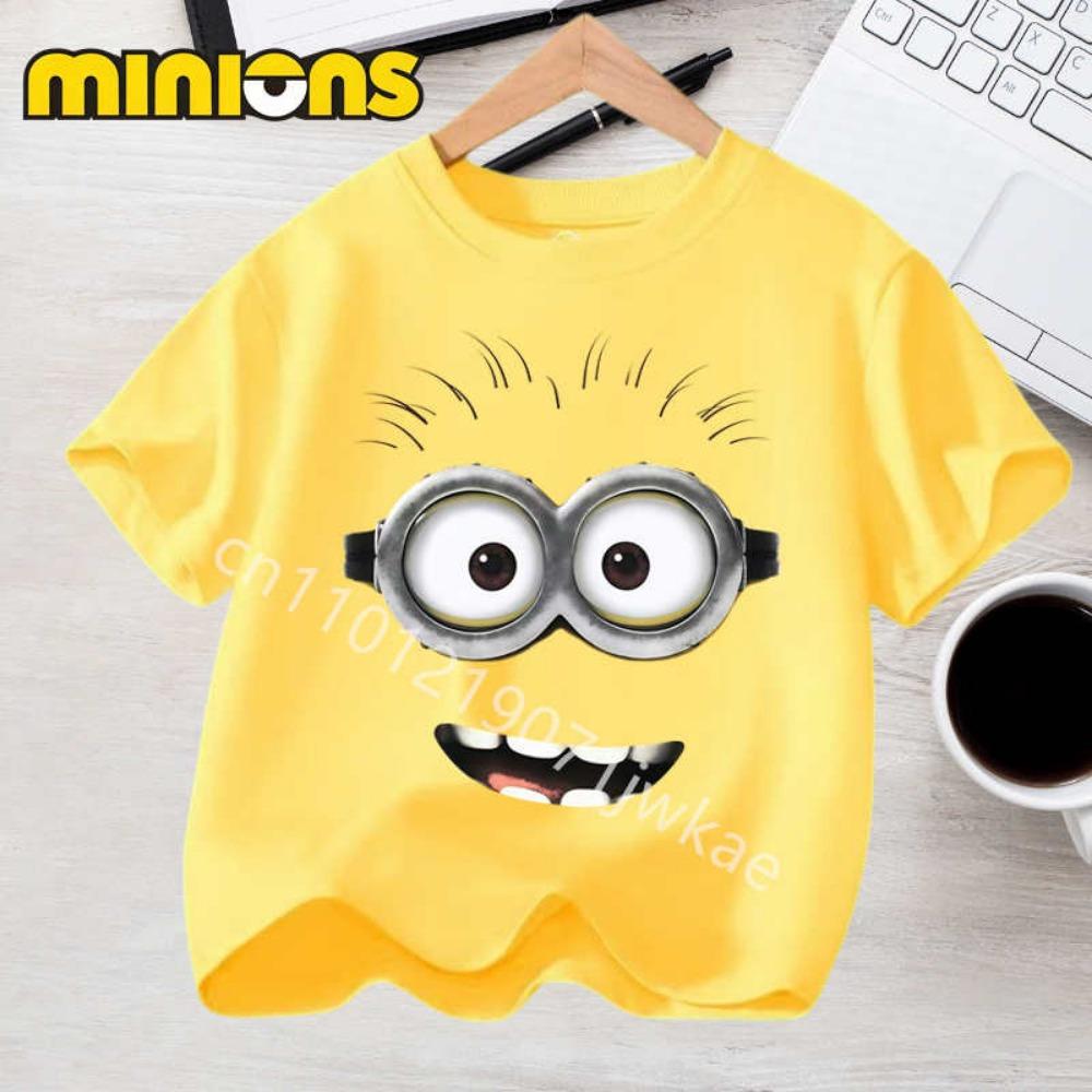 Cartoon Minions Short Sleeve T Shirt for Boy Girl T-Shirts Cute Children Tees Summer Kids Tops Casual Toddler Clothes