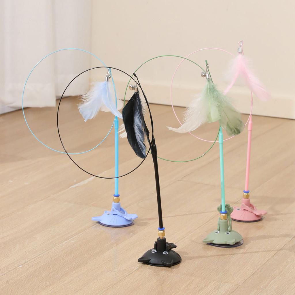 Pet Cat Toy Feather Stick With Steel Wire For Interactive Play And Exercise