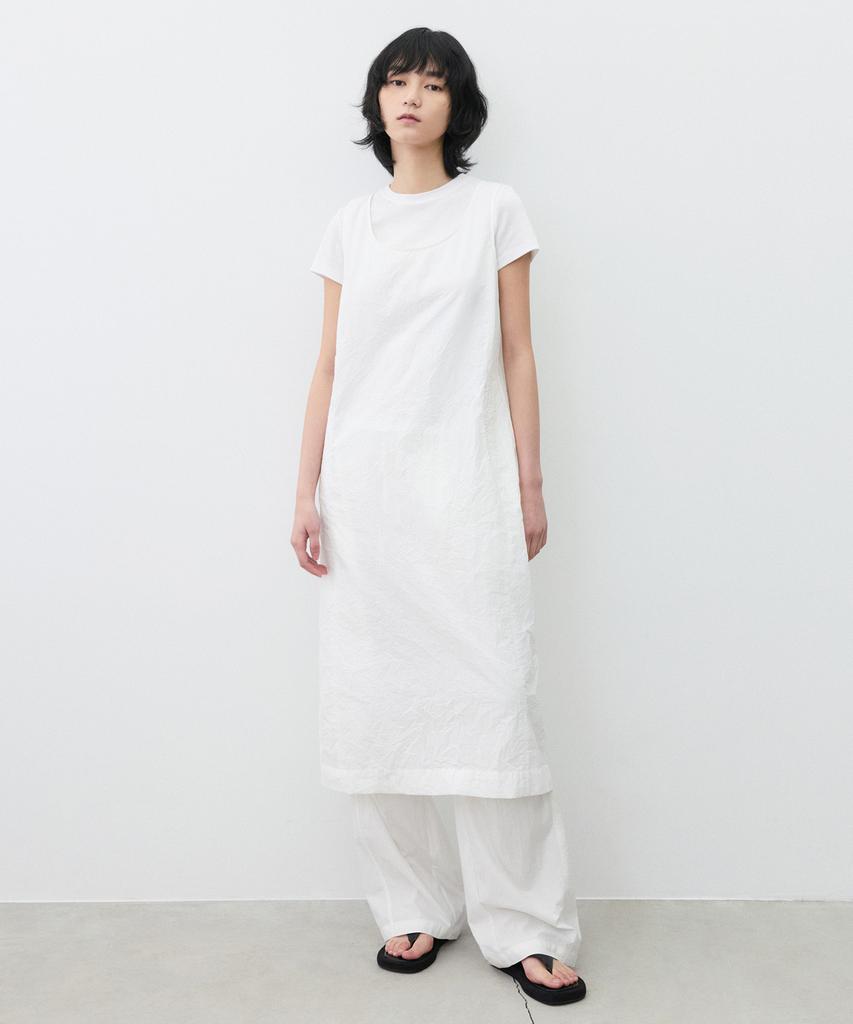 Suare Woman Minimal Wrinkle Pocket Dress White