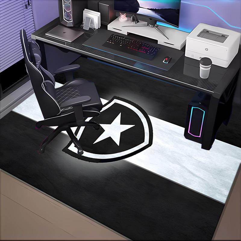 Shield With Star Emblem Printed Office Carpet Chair Cushion  Entryway Rug, Rugs for Living Room, Bedroom Christmas Gifts