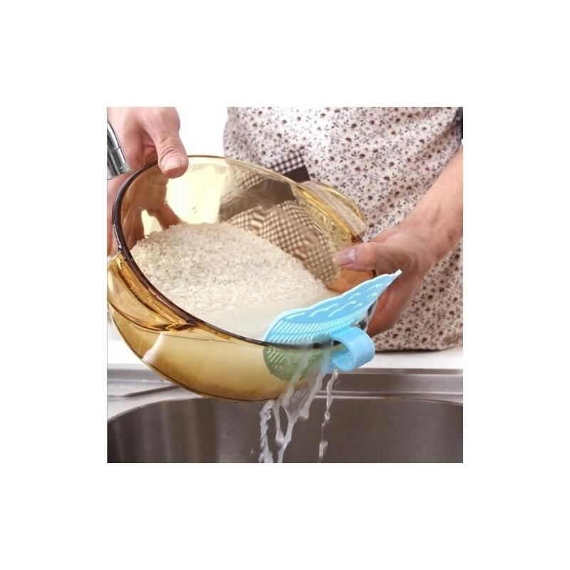Creative Smile Clip On Rice Washer With Water Drainer For Fruits Vegetables And Grain Filtering