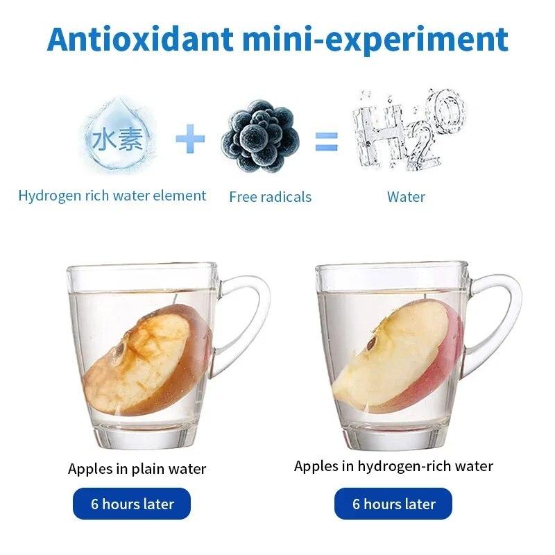 Tasse d'eau riche en hydrogène de 420ml, bouteille électrique avec générateur d'eau riche en hydrogène, filtre de qualité en titane, loniseur antioxydant Portable