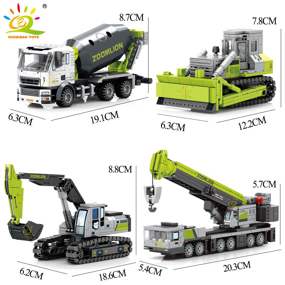 TOYS Engineering Truck Building Blocks Crane Bulldozer Excavator Car City Construction MOC Bricks Set For Children Kids