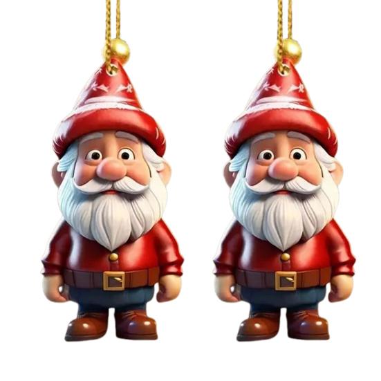 1 Pair Cartoon Figures Pendant Easy To Hang Acrylic Christmas Ornaments Colorful Reusable Hanging Pendant for Festive Home Decor Xmas Tree
