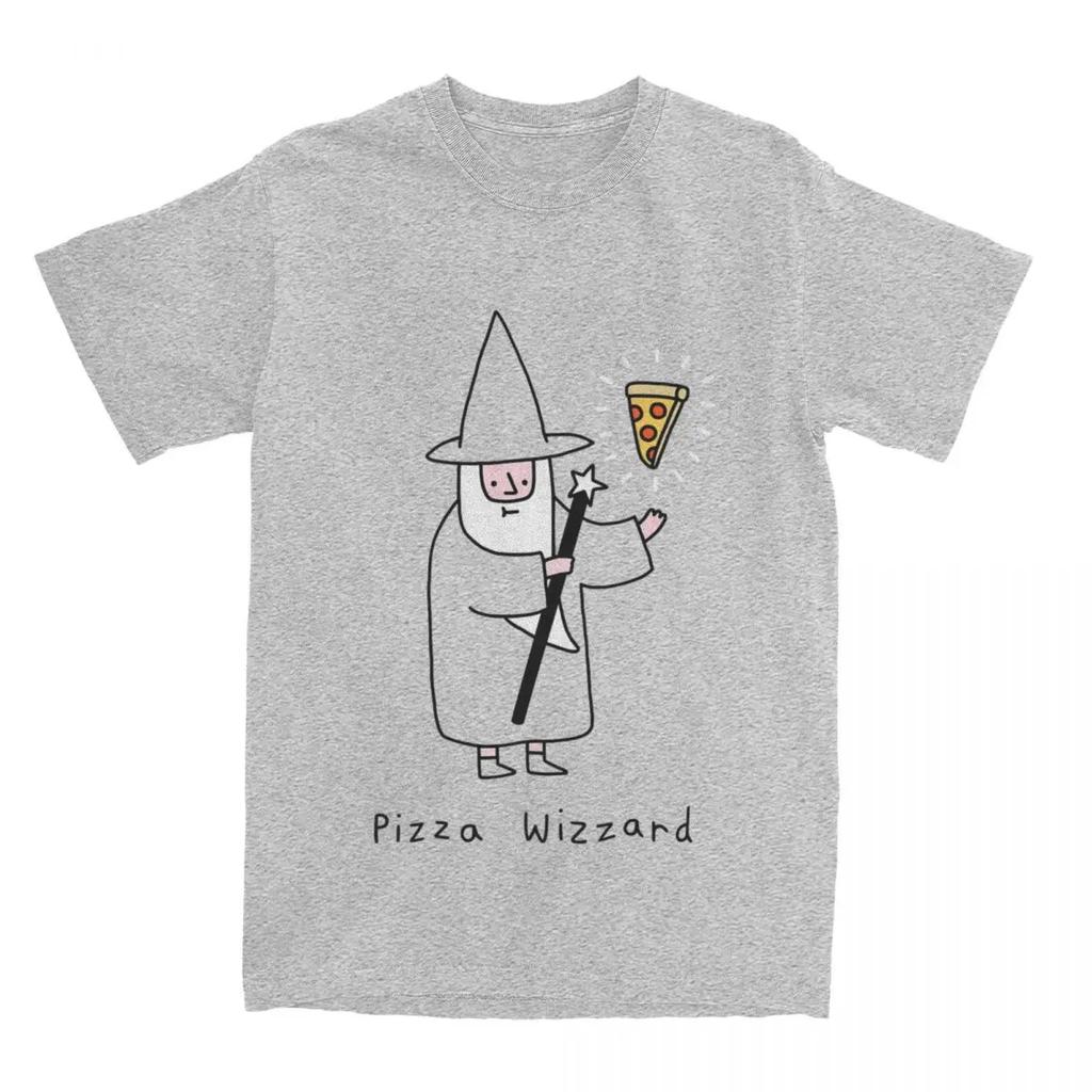 Men Women's Fantasy Pizza Wizzard Shirt Merch Funny Pizzas Lover Pure Cotton T-shirt Clothing Graphic Print Tees Summer