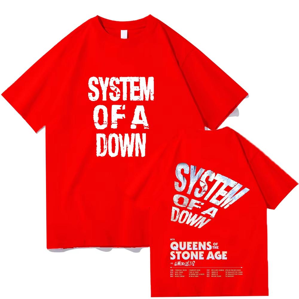 2026 Summer System of A Down Tour 2026 T-shirts Vintage Men Women Quality Short Sleeve Tees Male Rock