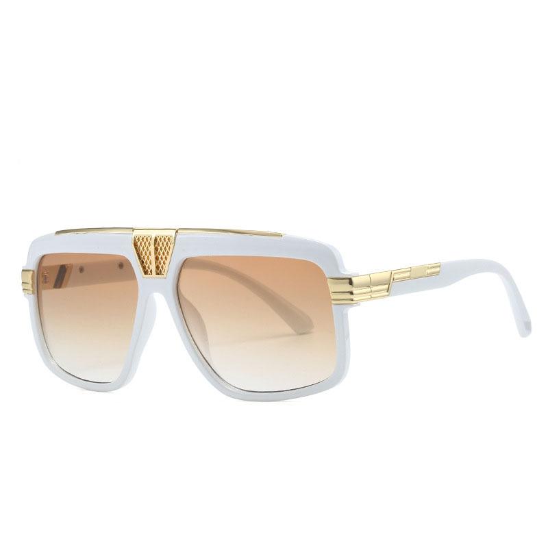 High Quality Trendy Retro High End Designer Style Edgy Punk Oversized Square Shaped Female For Both Male Sun Glasses Top