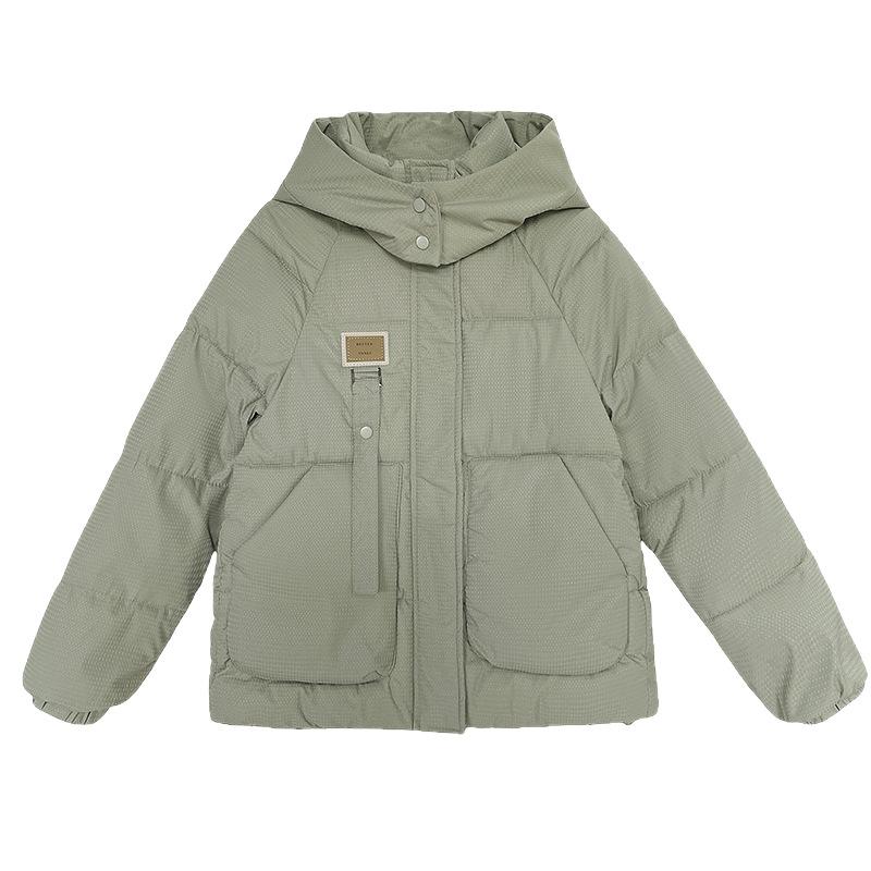 2025 Neuer Stil, Baumwolljacke, Damen, Kurz, Modischer Lockere Passform, Koreanische Version, Brotjacke mit Kapuze, Dicke Warme Jacke, Kälteschutz