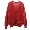 Yves Saint Laurent 90s Old Long Sleeve V Neck Knit Cardigan L Red Women Used