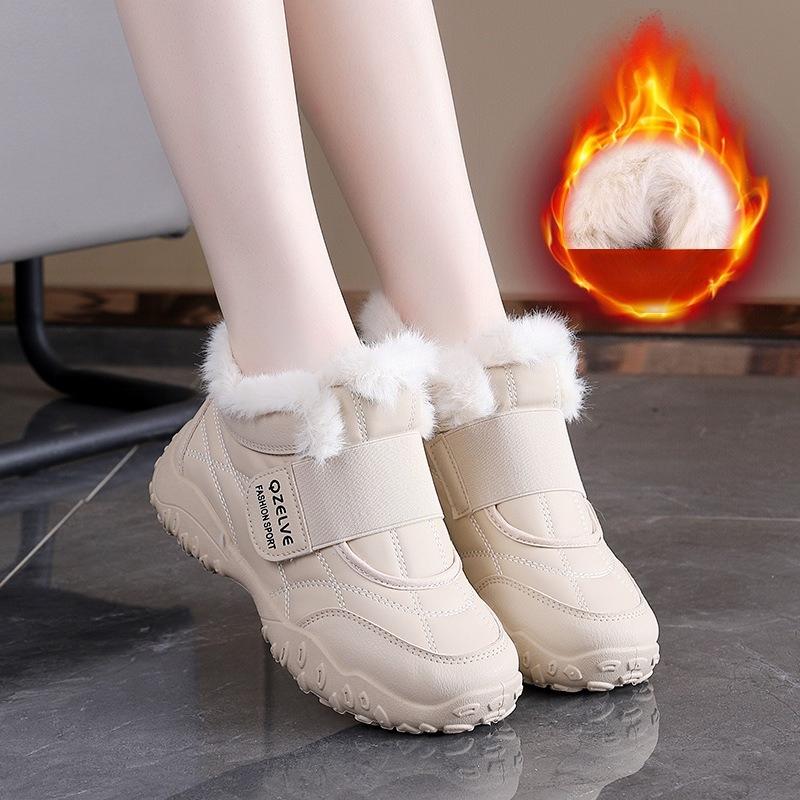 Winter Women's Thick Soled Non Slip and Plush Casual Shoes Warm Plush and Durable Women's Ankle Boots Retro Outdoor Sneakers