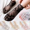 Lace Flower Mesh Ankle Socks Breathable Transparent Boat Socks Elastic Non-Slip Fishing Net Stockings Women's Fashion