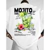 Mojito Theme Pattern Men Summer T-shirt Trendy and Versatile Fashionable Comfortable Cotton