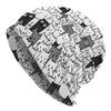 1 Unisex Street Style Cat-Themed Knitted Hat - Adorable Black and White Cat Pattern, Durable Knitted Fabric, Comfortable Stretch Fit, Casual Outdoor H