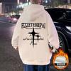 American Retro Hooded Sweater Men'S Autumn And Winter Fleece Hong Kong Style Trend Couple Coat Oversize Heavy Top