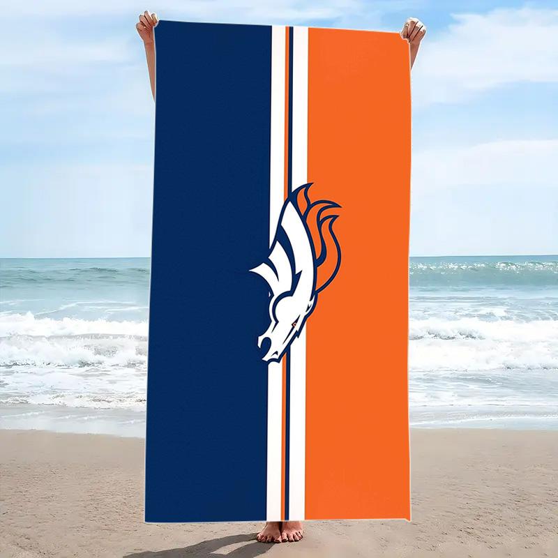 Denver Broncos Print Beach Towel, Large Soft Quick Dry Towel for Beach Camping Swimming