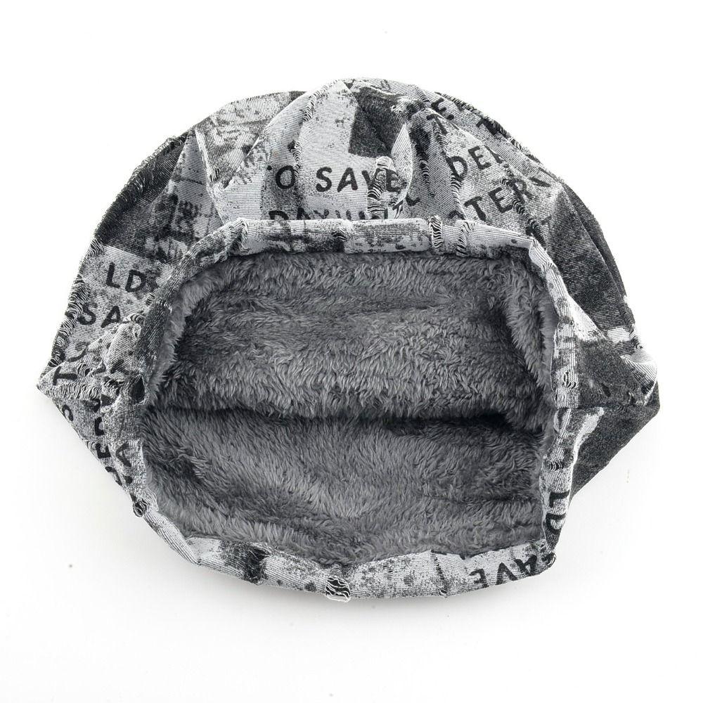 Stretchy Skull Cap Beanie Tie-dye Streetwear Beanie Retro Plush Lined Beanie For Men Women