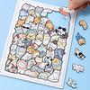 50 Stück Holzkatzenpuzzles Tierholzpuzzle Stapelspielzeug Lernpuzzle für Kinder Jungen Mädchen Geschenke Dekoration Malen