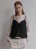 BEMUSE MANSION Jacquard Bustier Blouse - Black