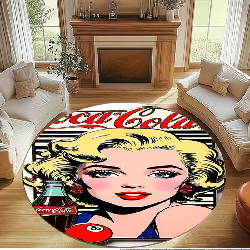 Marilyn Monroe Print Round Rug, Washable Floor Carpet, For Entryway Dorm Laundry Room Office Study, Home Decor Birthday Christmas Gift