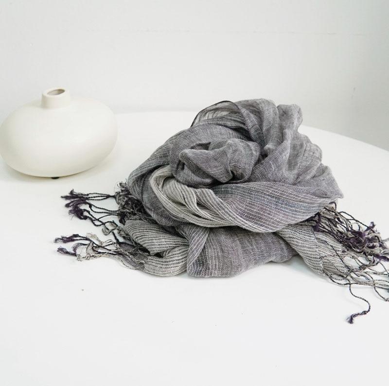 Spring And Summer New Women Pure Linen Scarf Summer Thin Versatile Breathable Shawl Tassel Linen Scarves