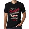 Men’s Vintage Tee Shirt Graphic T Shirt Vintage Goods Since 1975 Deep Black
