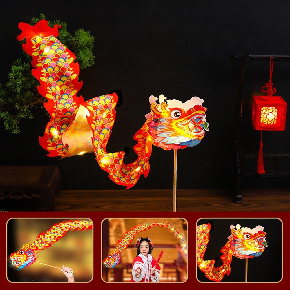 Lanterne Danse du Dragon Chinois Danse de Bénédiction Traditionnelle Dragon Ruban Lanterne Antique Faite à la Main Festival des Bateaux-Dragons