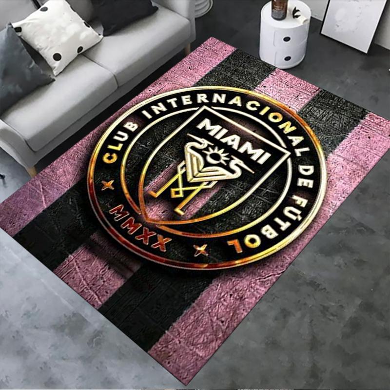 2025 Nueva Alfombra de Felpa del Inter Miami CF para Sala de Estar Dormitorio Decoración de Sofá del Hogar, Alfombrilla Antideslizante para Juegos de Niños