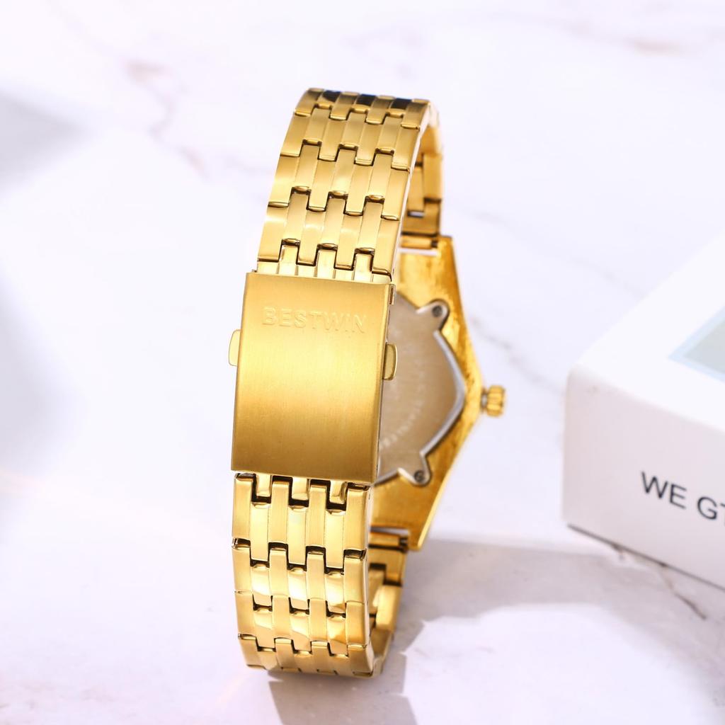 Calendar Stainless Steel Rome Analog Display Triangular Quartz Watch Fashion Watch Funny Waterproof Birthday Anniversary Christmas Day Present Men's