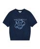 WACKY WILLY Women'S Lily Graphic Short Sleeve Knit Dark Navy
