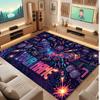 Neon Colorful Theme Crystal Velvet Floor Rug Personalized Custom Name Text Warm Carpet Home Decoration