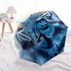 Tiger Head  Pattern, Automatic Folding Umbrella, Portable and Foldable Design, 8 Ribs, a Christmas or Birthday Gift.