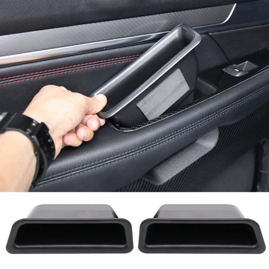 2Pcs Car Door Handle Armrest Storage Boxes Organizer for Ford Mustang 15-17