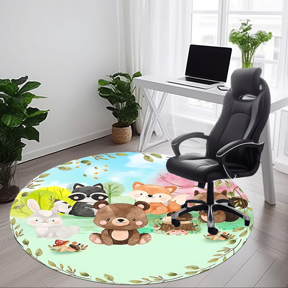1 Stück Waldtiere Stuhlteppich für Büro, Weiche Flanell-Überwurfmatte, Perfekt für Büro, Feiertagsparty-Dekoration Wahl yy251113194