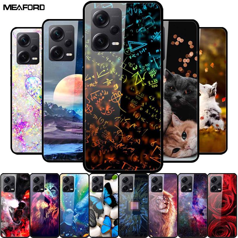 Tempered Glass Cases For Redmi Note 12 Pro Plus 5G Covers Note12 Hard Back Covers for Xiaomi Redmi Note 12 Pro Capas Protective