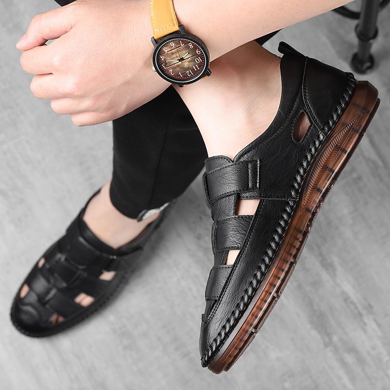 2024 Summer New Men's Soft Sole Hollow Casual Shoes Fashion Men's Outdoor Anti Slip Breathable Comfortable Lightweight Sandals