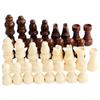 32 Pcs Portable Chess Pieces International Chess Figures Wooden Hand Carved Tournament Chessmen for Adults or Children
