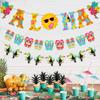 Decorazioni per Festa in Spiaggia Estiva Ananas Fenicottero Fiore Striscione Uccello Tropicale Aloha Ghirlande Sole Decorazioni per Festa Hawaiana Felice Striscione