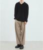 NODU Two-Tuck Wide Slacks [Beige]