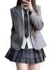 Qichenk JK School Uniform Set Sailor Student Blazer Shirt Skirt Tie Badge Size L Girls