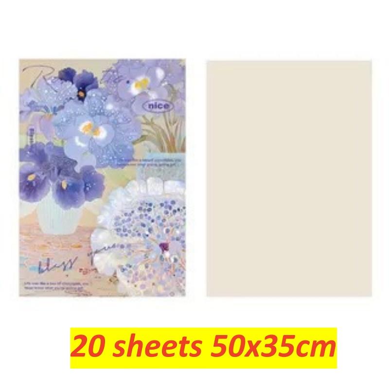 Retro Wrapping Paper Romantic Flower Wrapping Paper Kraft Gift Paper Florist Bouquet Packaging Material For Gift Wrapping Pack