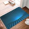 3D Checkered Swirl Trap Doormat Mat Anti-Slip Geometric Vortex Illusion Bathroom Kitchen Toilet Rug Carpet 40*60cm