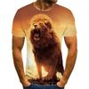 Animal Lion Pattern 3D Print Men's T-Shirts Summer Casual O-Neck Short Sleeve Oversized T-shirts