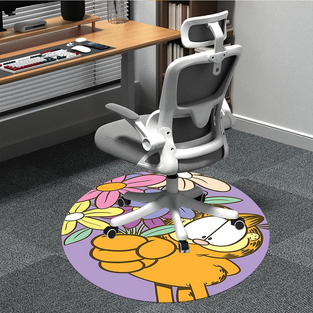1pc Garfield Office Round Area Rug, Under Office Chairs Bedroom Living Room Home Decor, Room Deco