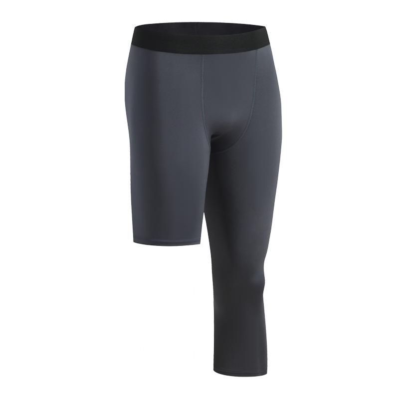 Męskie szybkoschnące kompresyjne legginsy do koszykówki, jednonożne, siedmiopunktowe, warstwa bazowa, spodnie treningowe fitness