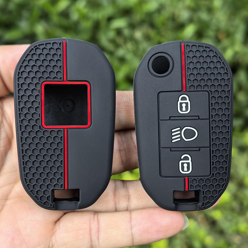 Silicone Car Key Case Cover For Citroen Berlingo 2021 C3 III Aircross C4 C4L C5 C6 C8 Picasso For Peugeot 208 2019 308 Key Cap