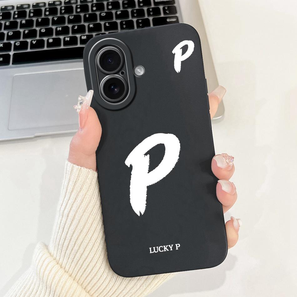 For iPhone 17 17Air Lucky Initial Letter Phone Case For iPhone17 17 Air Soft Silicone Shockproof Cases Bumpers