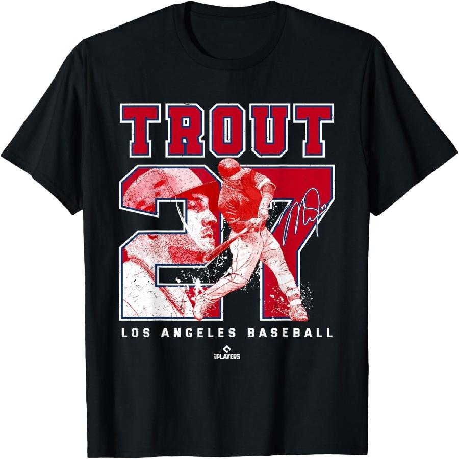 Maglietta Mike Trout Los Angeles MLBPA Numero e Ritratto