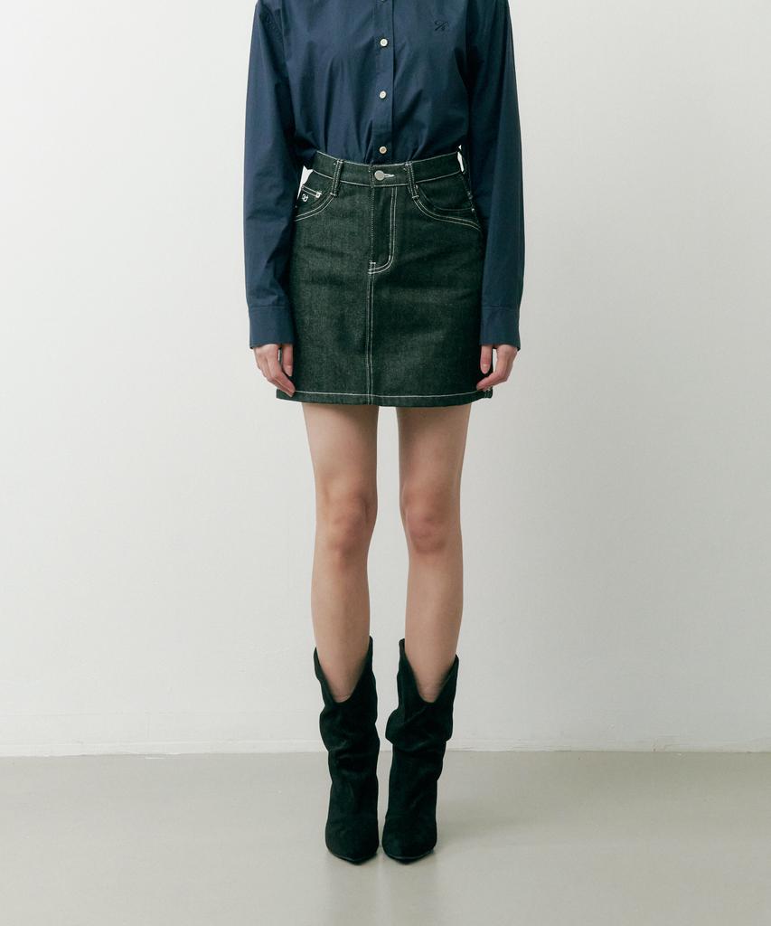 Solteuaenchokollis Sac Non-Faded Denim Skirt Black 4W231Z002