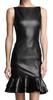 Schwarz Neues Damen Echtweiches Lammleder Kleid Handgefertigt Designer Party