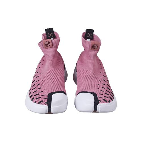 Li Ning Cushioning Slip Resistant Abrasion Resistant High Top Vintage Basketball Shoes Men's Pink White Black AGBN071-12